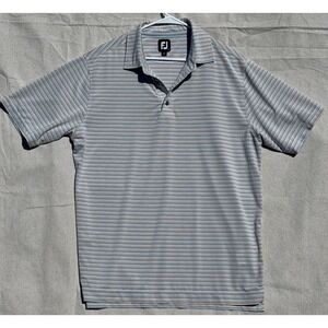FootJoy Mens ProDry Striped Golf Polo Shirt Blue Orange Large 10234